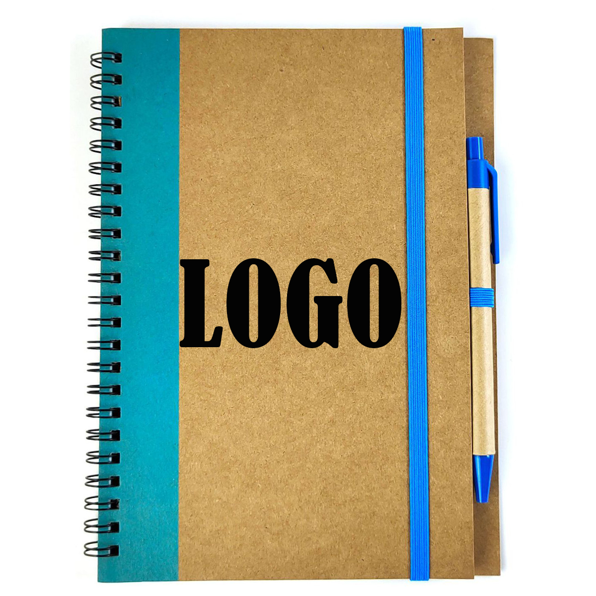 Recycled Spiral Notepad With Hard Cover Pen 1