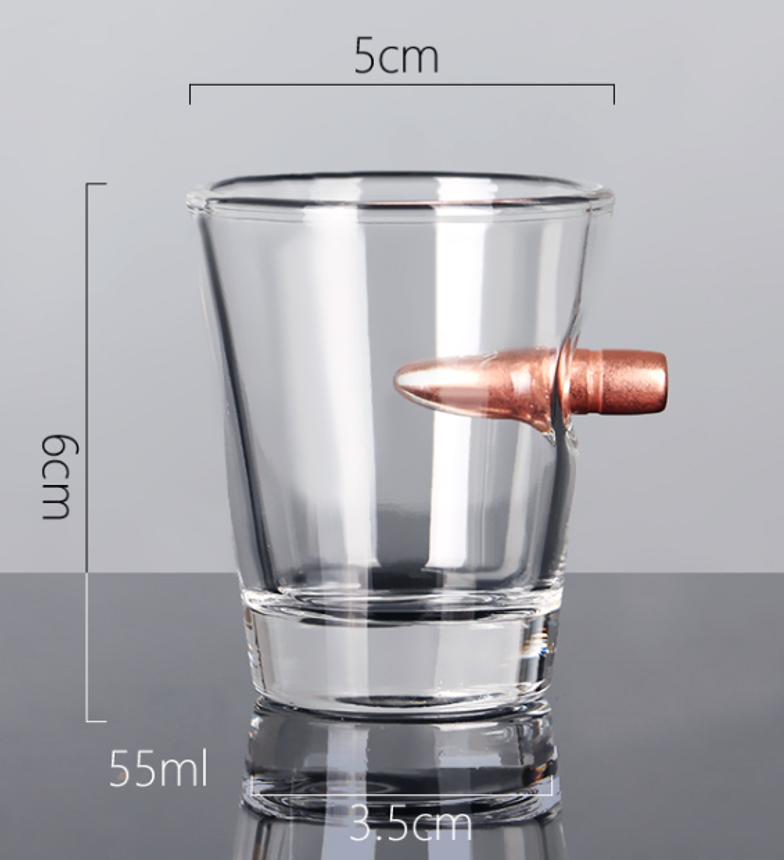 Bullet Shot Glass, custom glassware with logo imprint 2