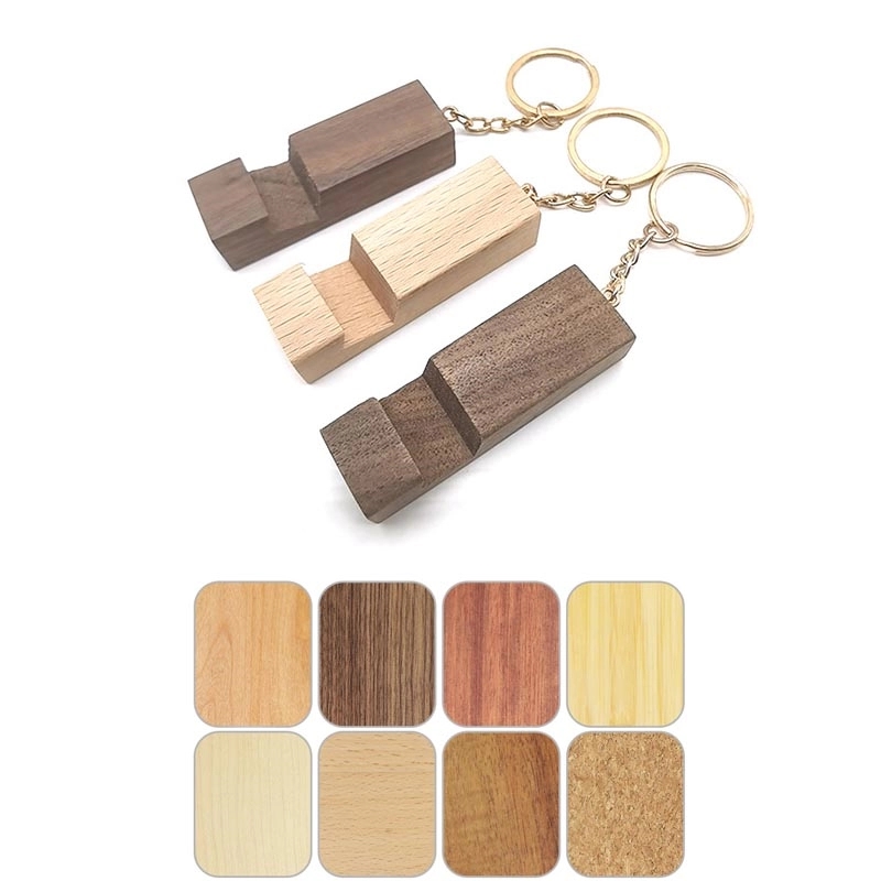Wood Phone Stand With Key Chain 6