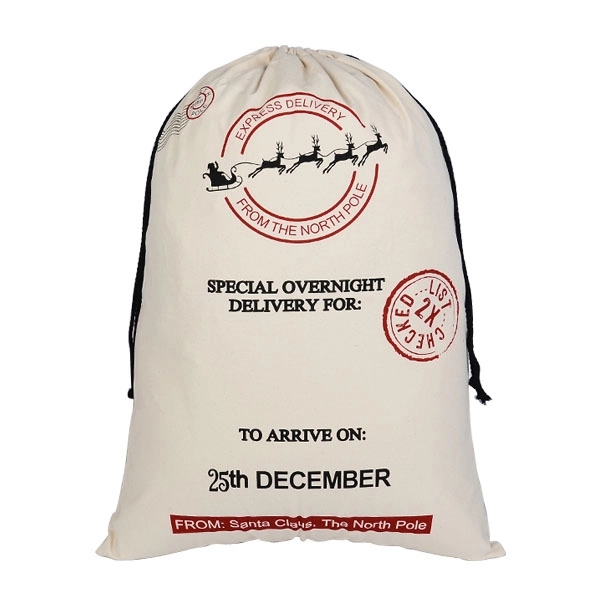 Santa Sacks Canvas Christmas Drawstring Bag 9
