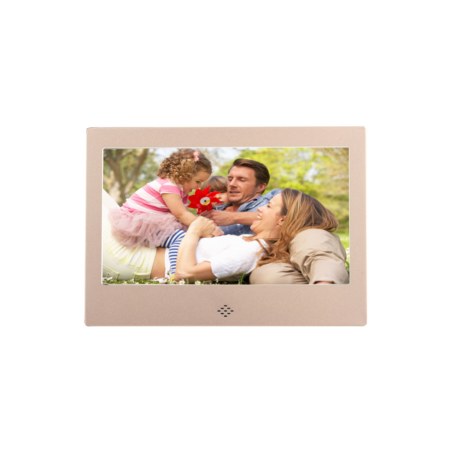 7" LCD Digital Photo Frame W/Brushed Metal Finish 8