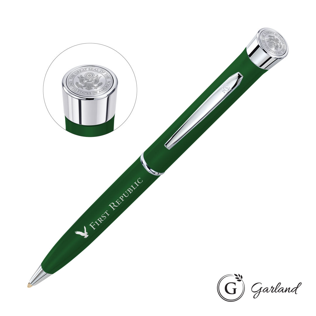 Garland® Color Matte Custom Emblem Twist Pen - Chrome