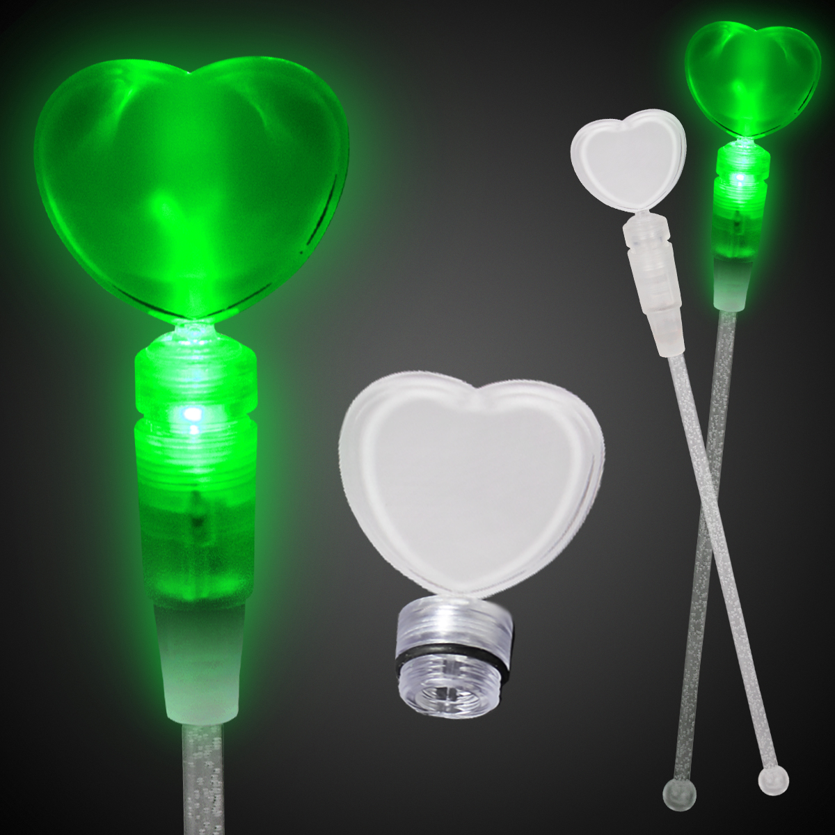 Green 9" Light Up Cocktail Stirrer 9