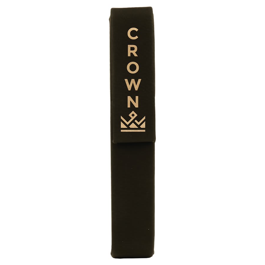 6 1/2" x 1" Black/Gold Leatherette Single Pen Case 2