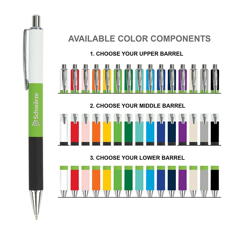 Color-Pop Plunge-Action Aluminum Ballpoint Pen