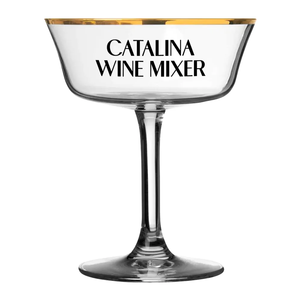 8.7oz. Gold Rimmed Champagne Coupe Glass 3