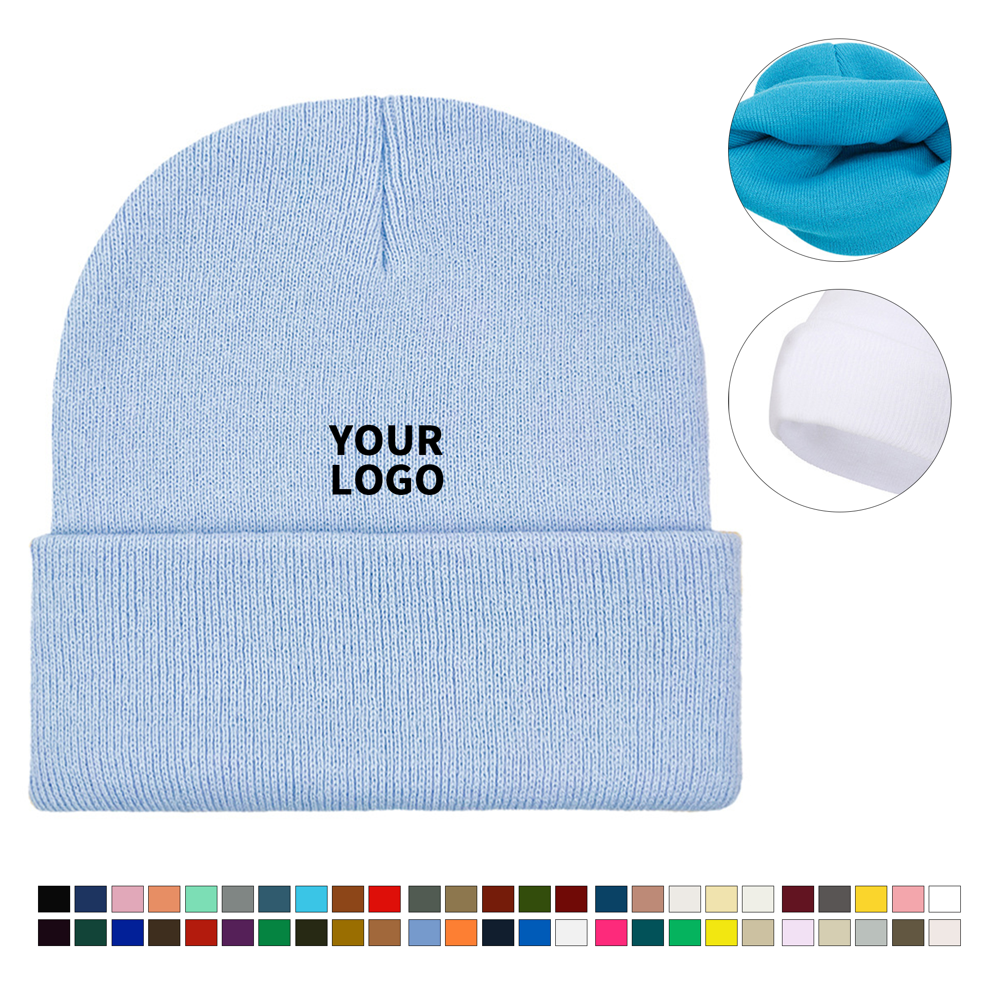 Acrylic Cuffed Beanie Hat For Cold Weather 25