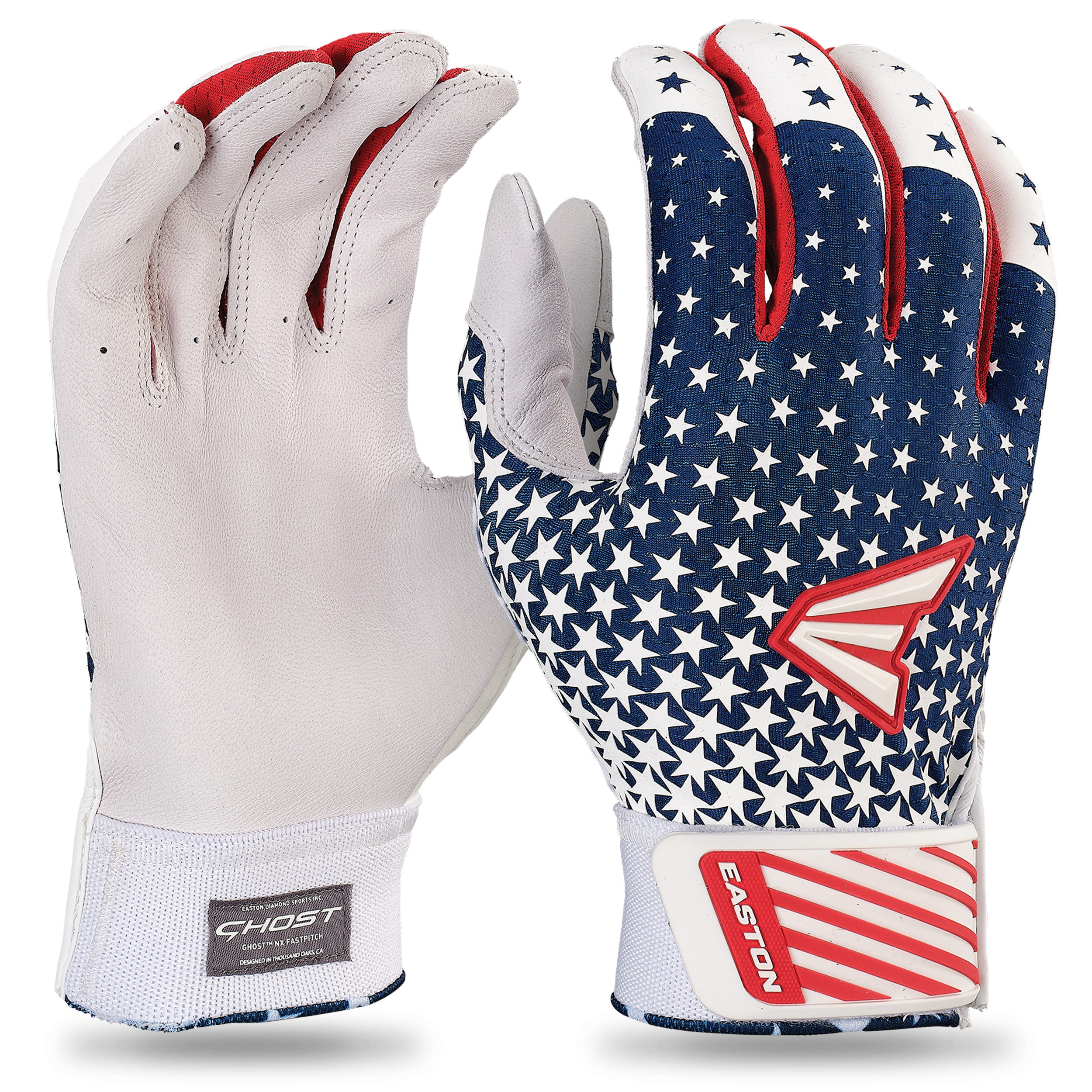 Easton Ghost NX Fastpitch Batting Gloves | M | Stars and Stripes 5