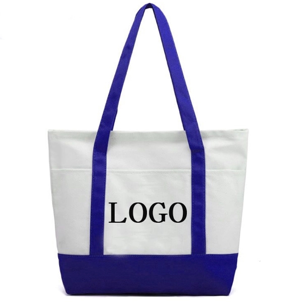 Canvas 2 Tone Boat Tote Bag, custom tote bag with logo imprint 6