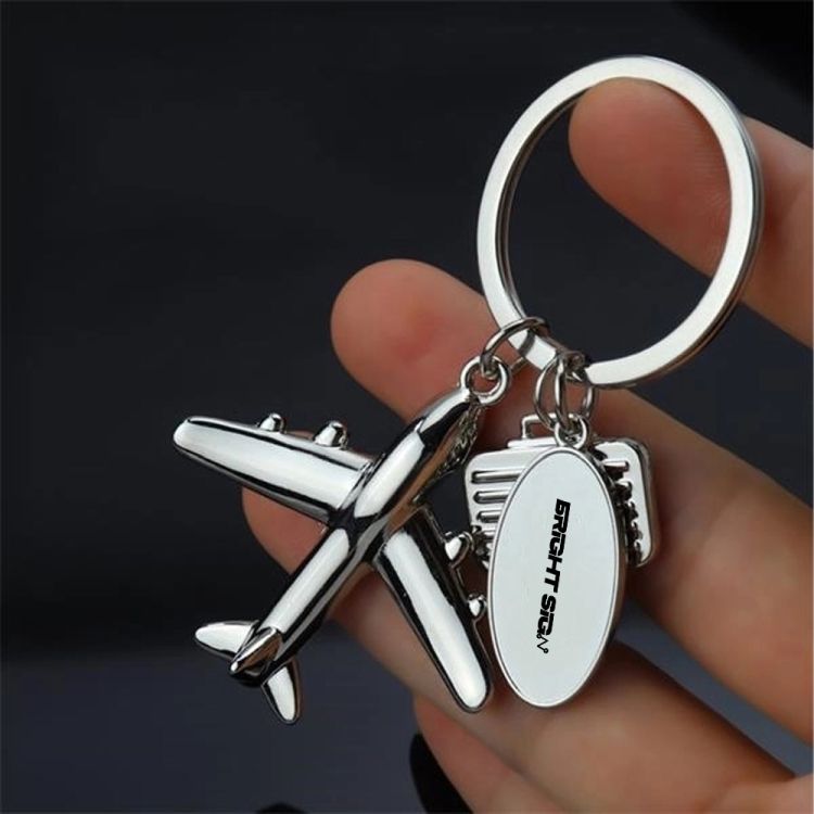 Airplane & Luggage Charm Keychain 2