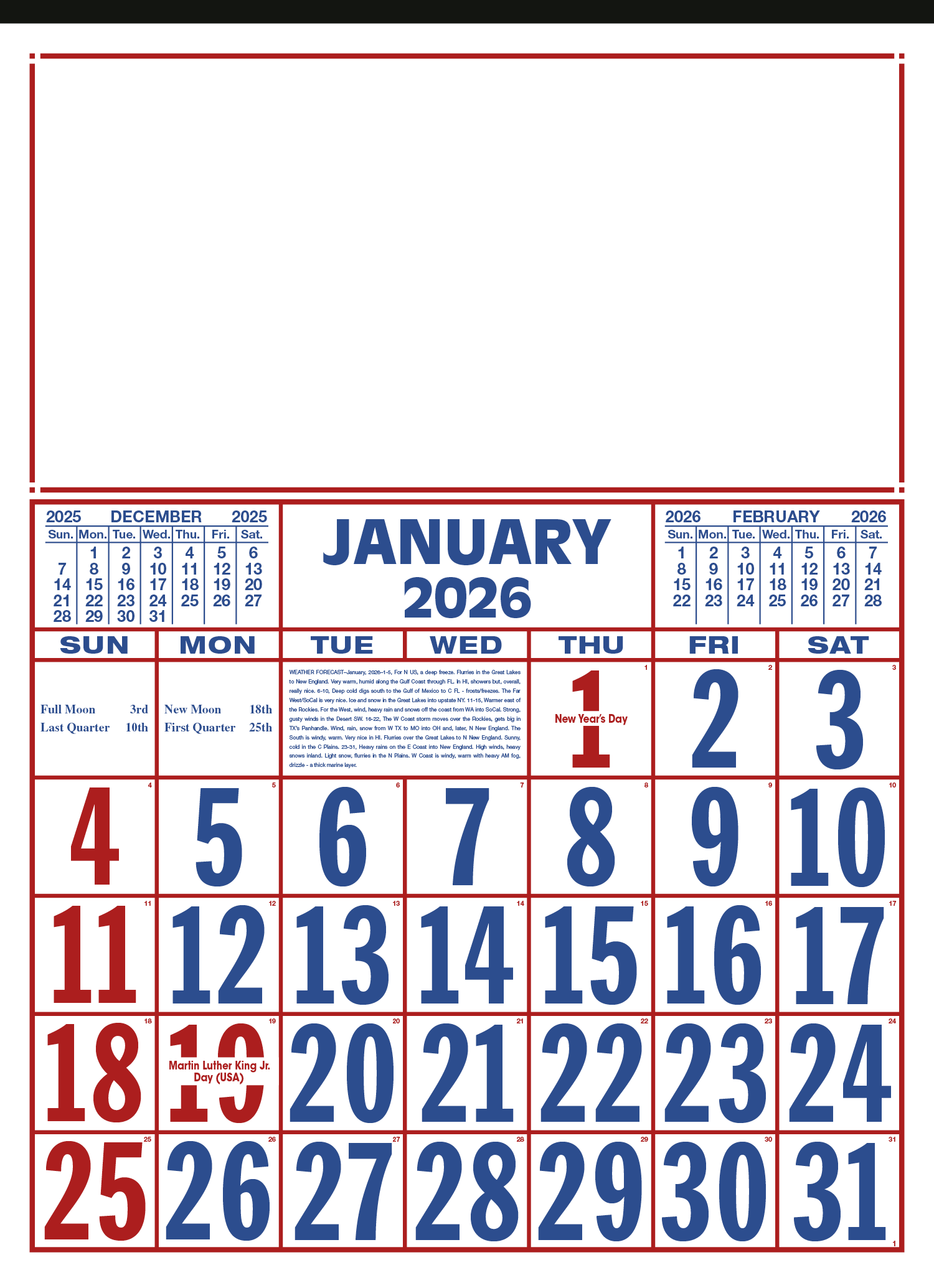 Skinner & Kennedy® Commercial 12-Sheet Calendar 39