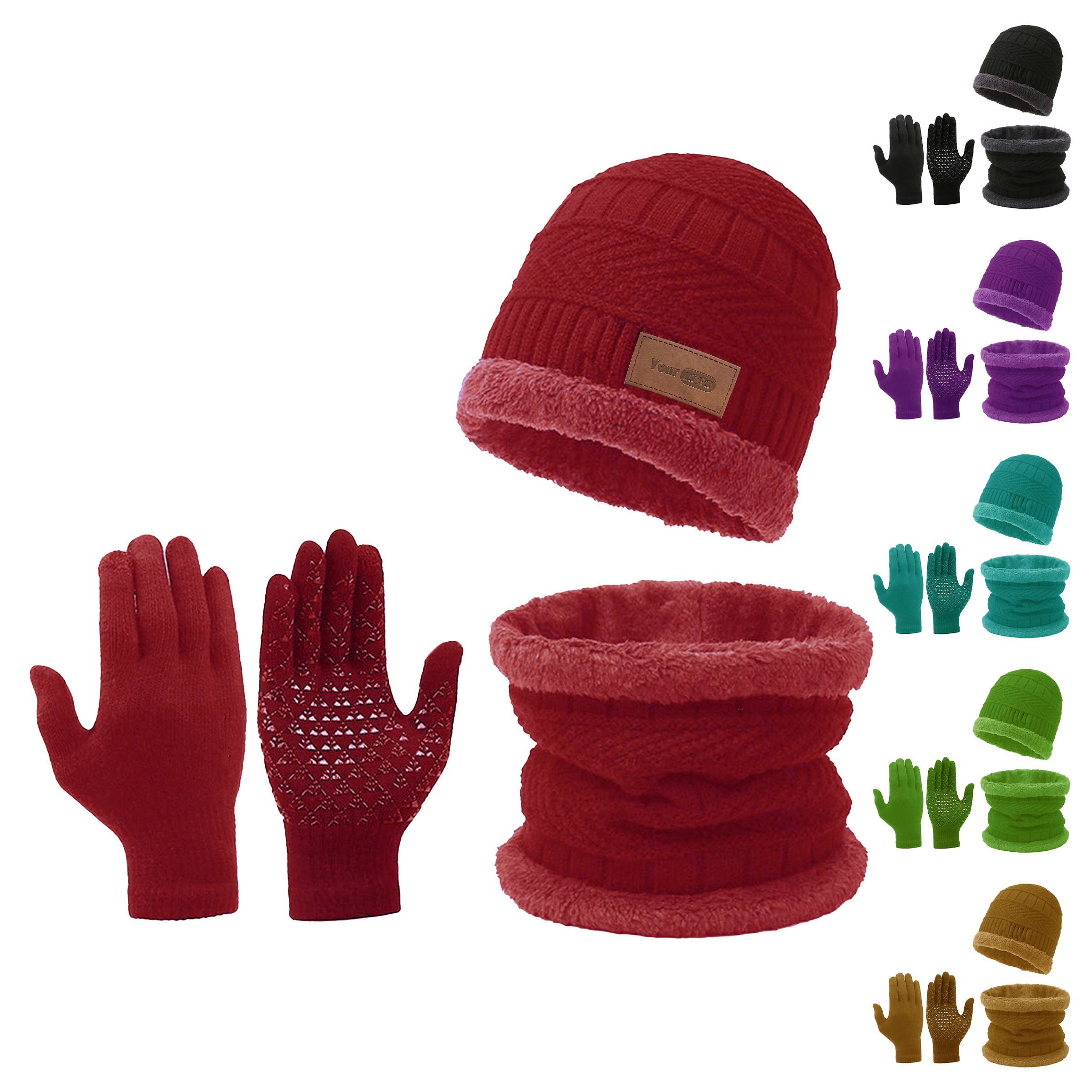 Polyester Stylish And Functional Winter Accessories Set For Cold-Weather Comfort 4