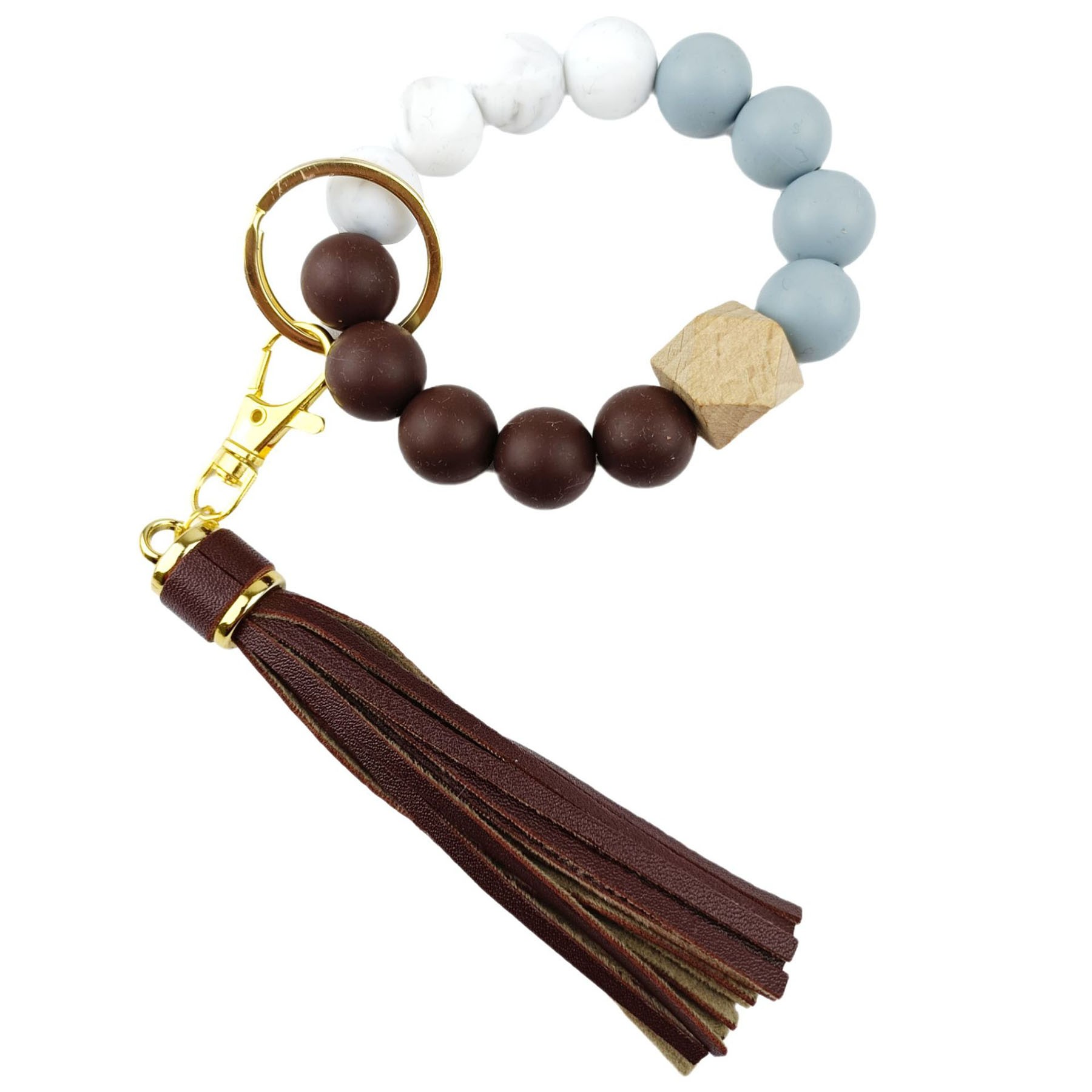 Silicone Bead Wristlet Keychain 5