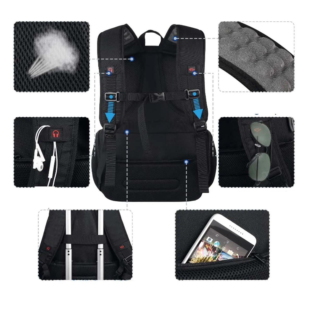 40L TSA Friendly Large Capacity Backpacks With USB Port 5