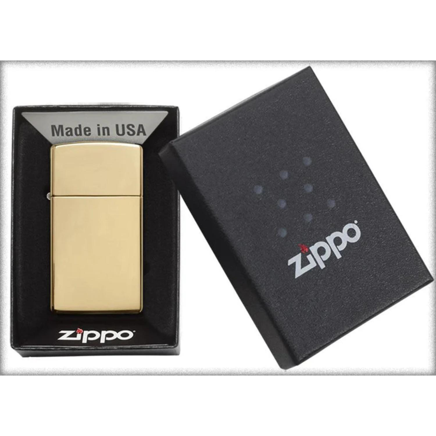Zippo® USA-Made Slim High Polish Brass Windproof Lighter 3
