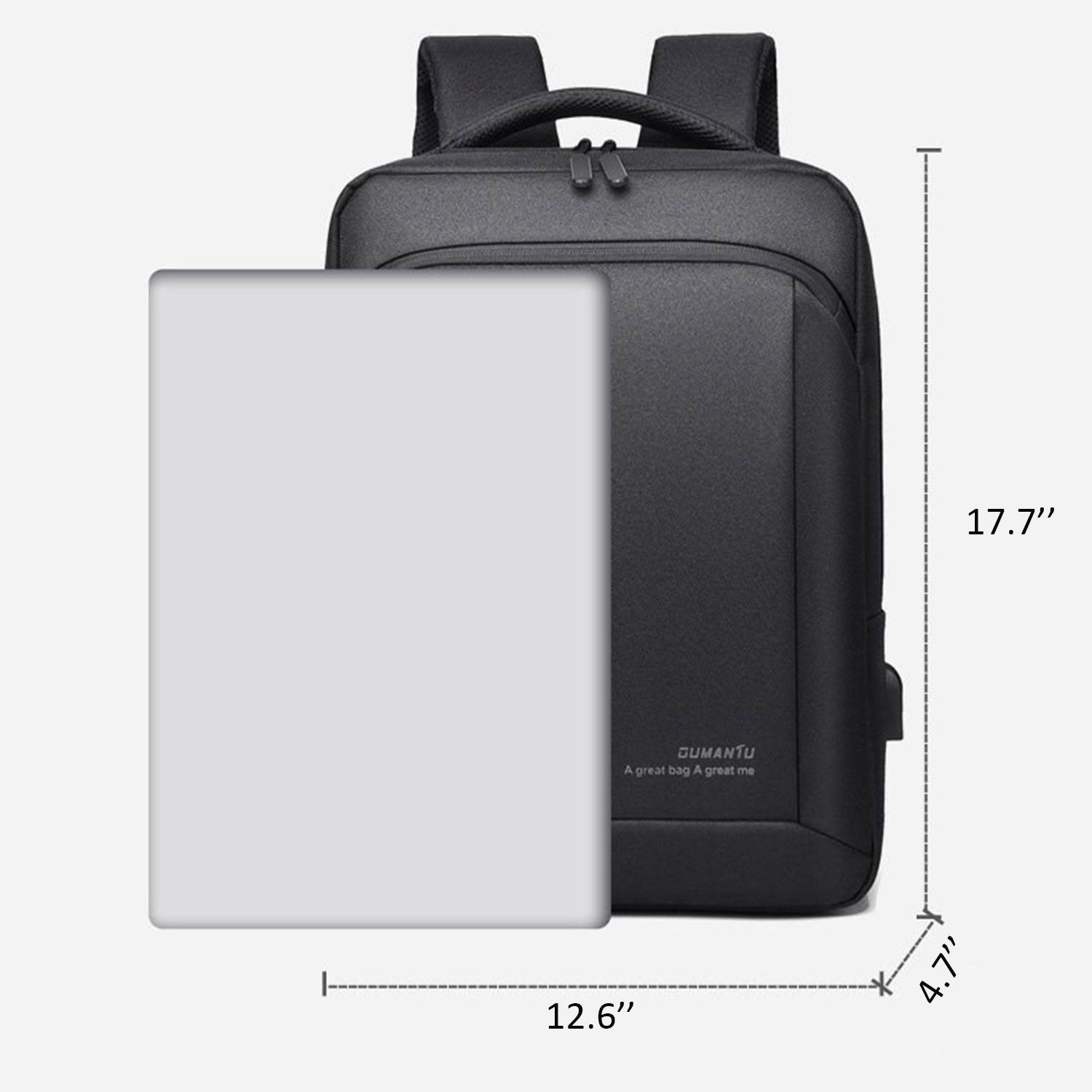 Oxford Men's waterproof backpack with usb charging port 3