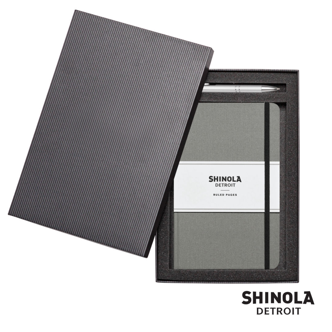 Shinola® HardCover Journal/Clicker Pen Gift Set - (M) 5