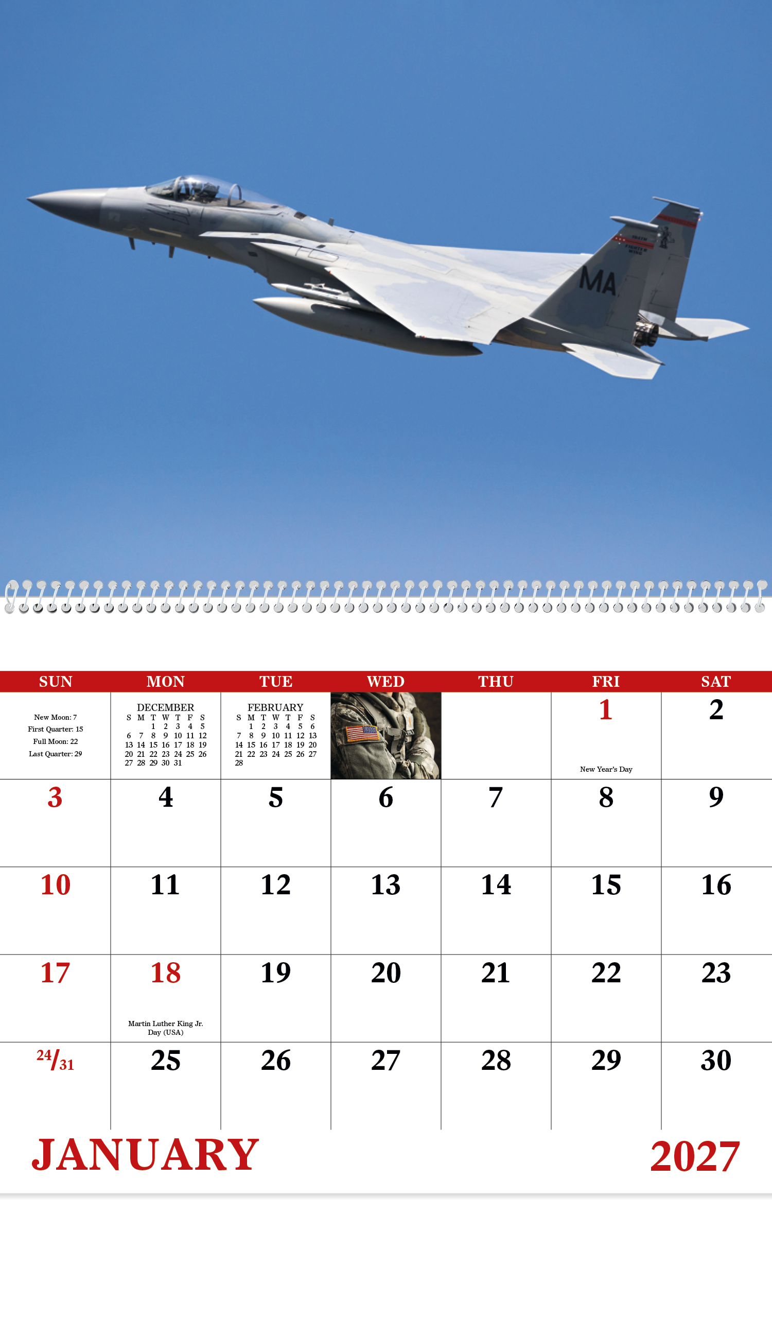 Good Value™ American Armed Forces - Spiral Calendar 52