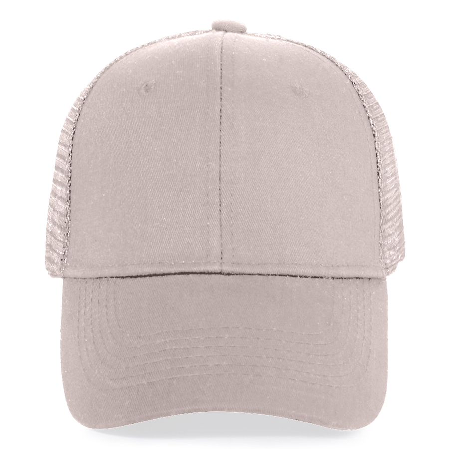 Stock Solid Color Cotton 6-Panel Trucker Cap 12