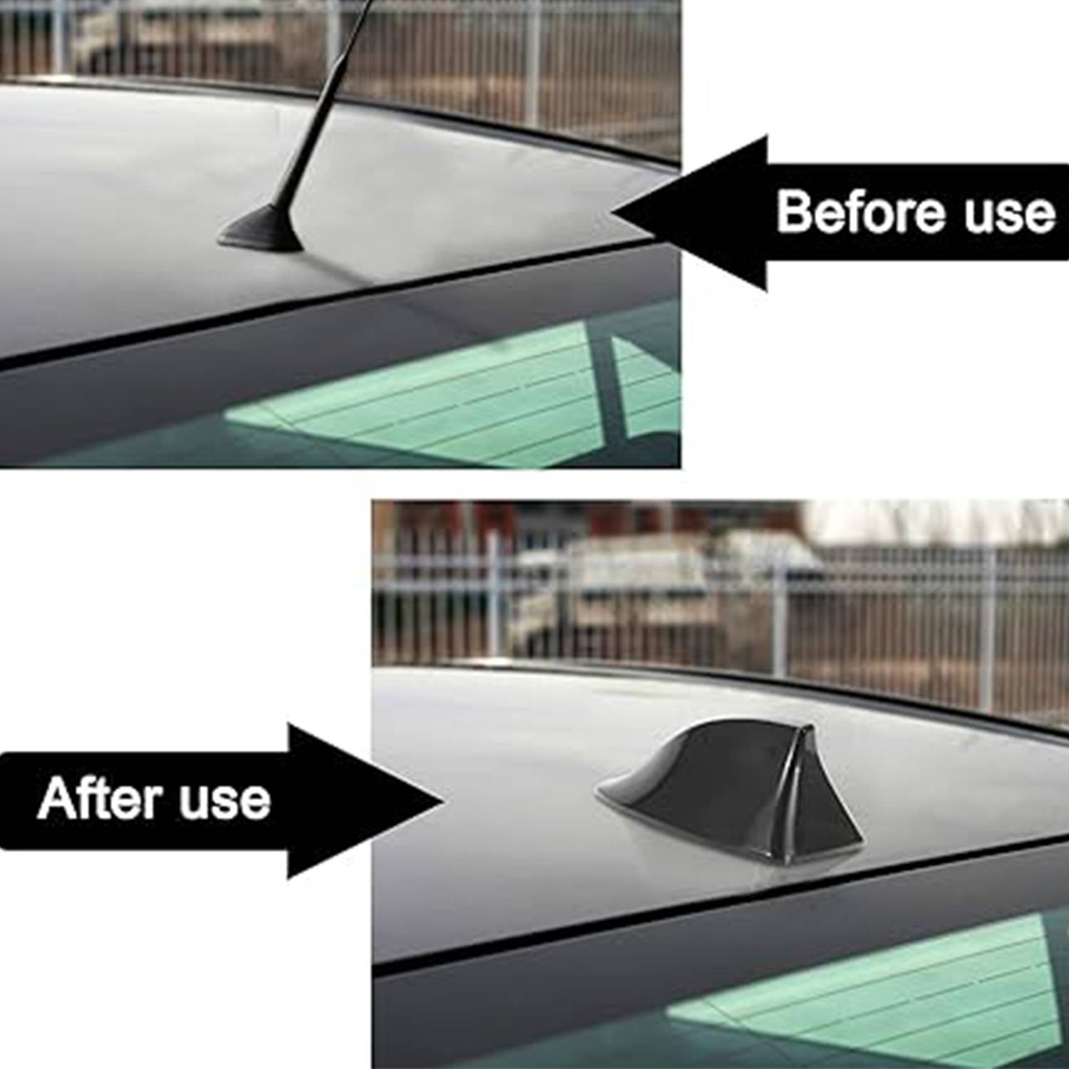 ABS Black Shark Fin Roof Antenna Cover 3