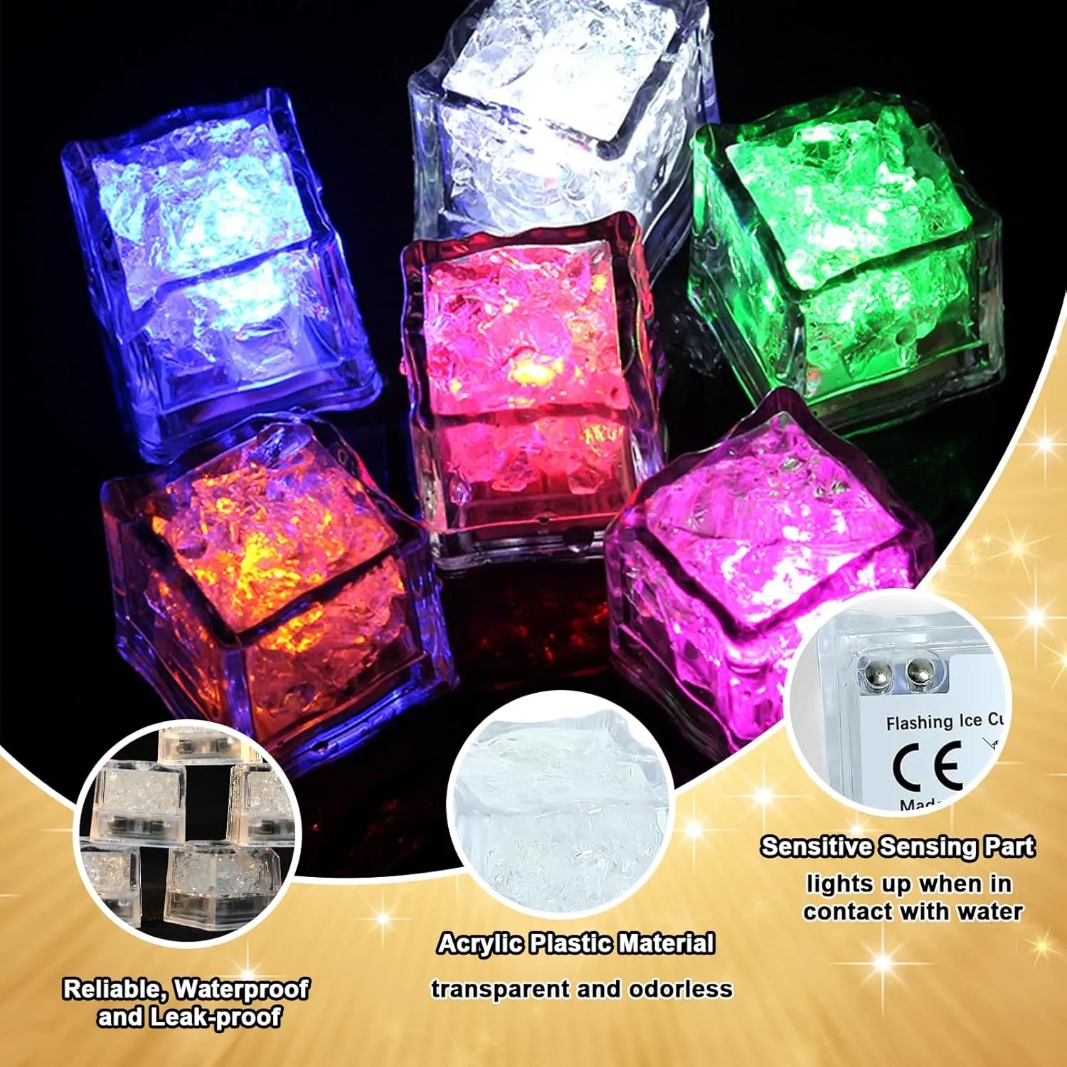 Liquid Activated Light Up Ice Cube 2