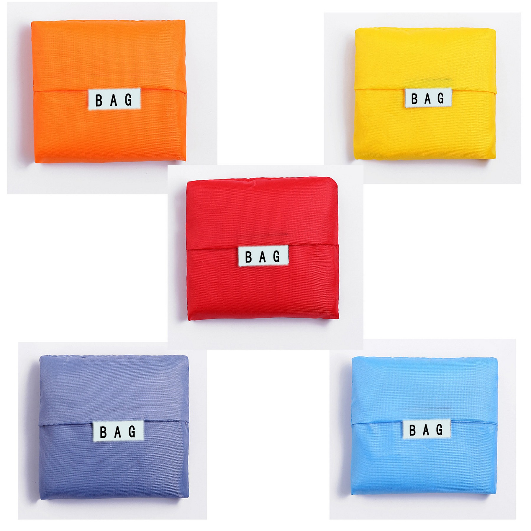 Simple and Colorful Shopping Grocery Bag with Pouch Foldable 2