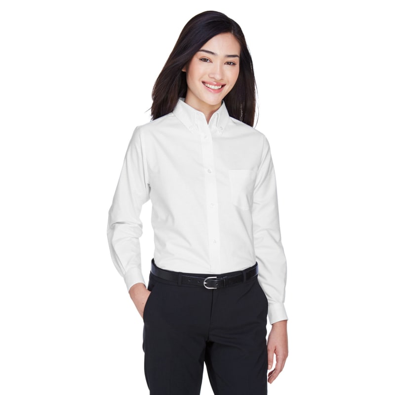 UltraClub Ladies' Classic Wrinkle-Resistant Long-Sleeve Oxford 4