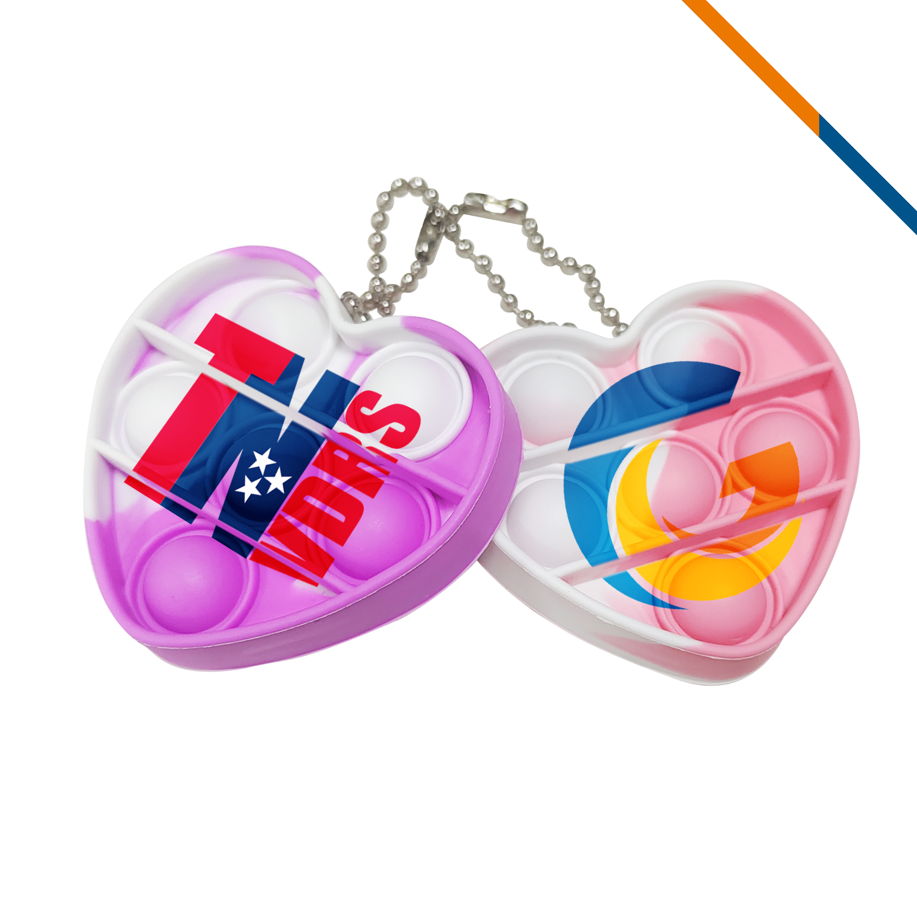 Mini Heart Push Pop Bubble Keychain 8