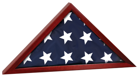 25 1/2" x 12 3/4" Rosewood Finish Flag Display Case 1