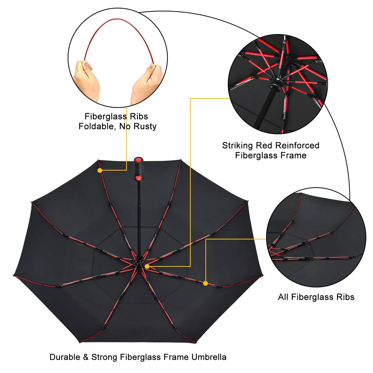 Portable Collapsible Umbrella Compact Travel 6