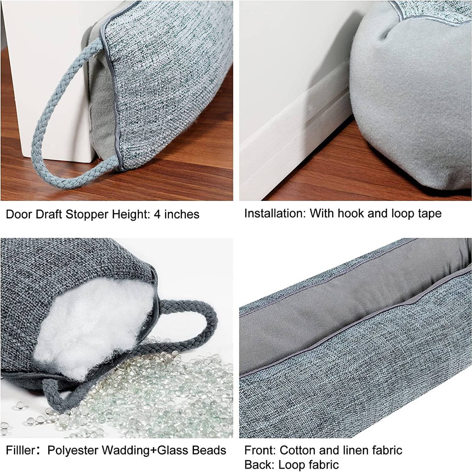 Gray Soundproof Door Pillow Stopper 6