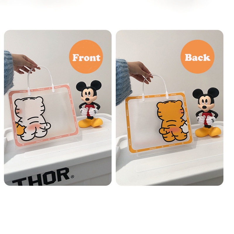 PVC Frosted Clear Tote Bags w/ Clever Tiger Pattern 9