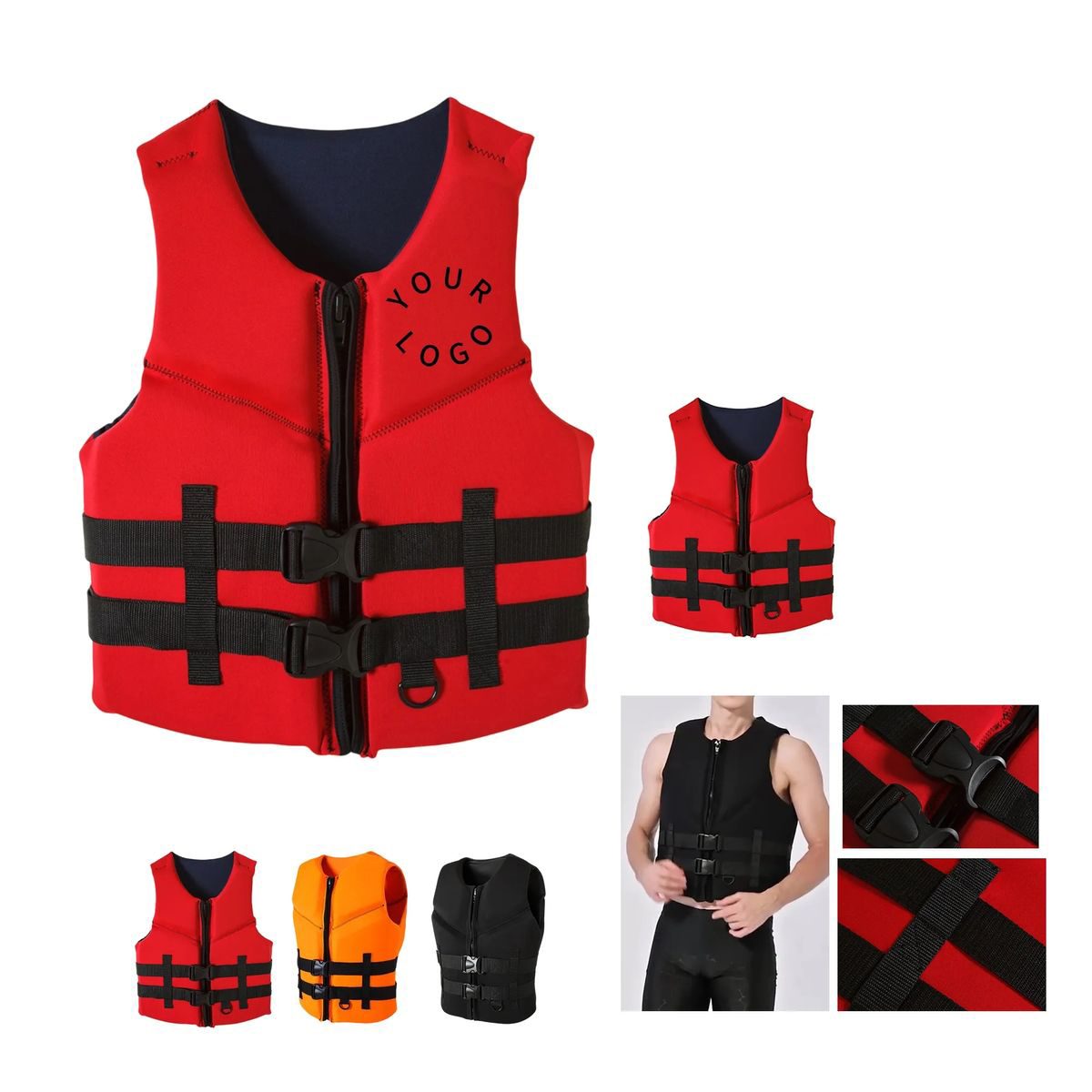 Neoprene Life Vest with Adjustable Fit for Water Sports 2