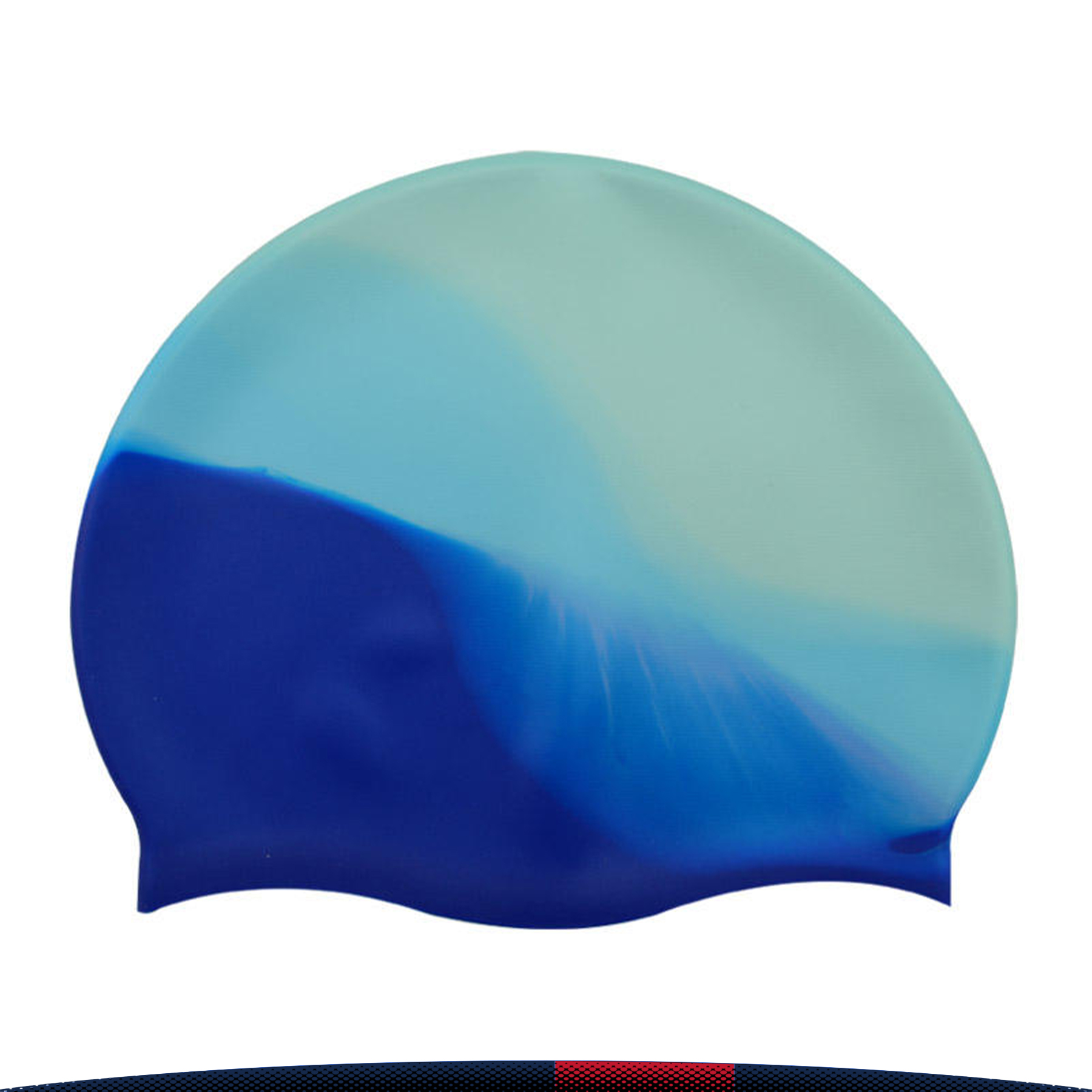 Color Blocked Silicone Swim Cap 2