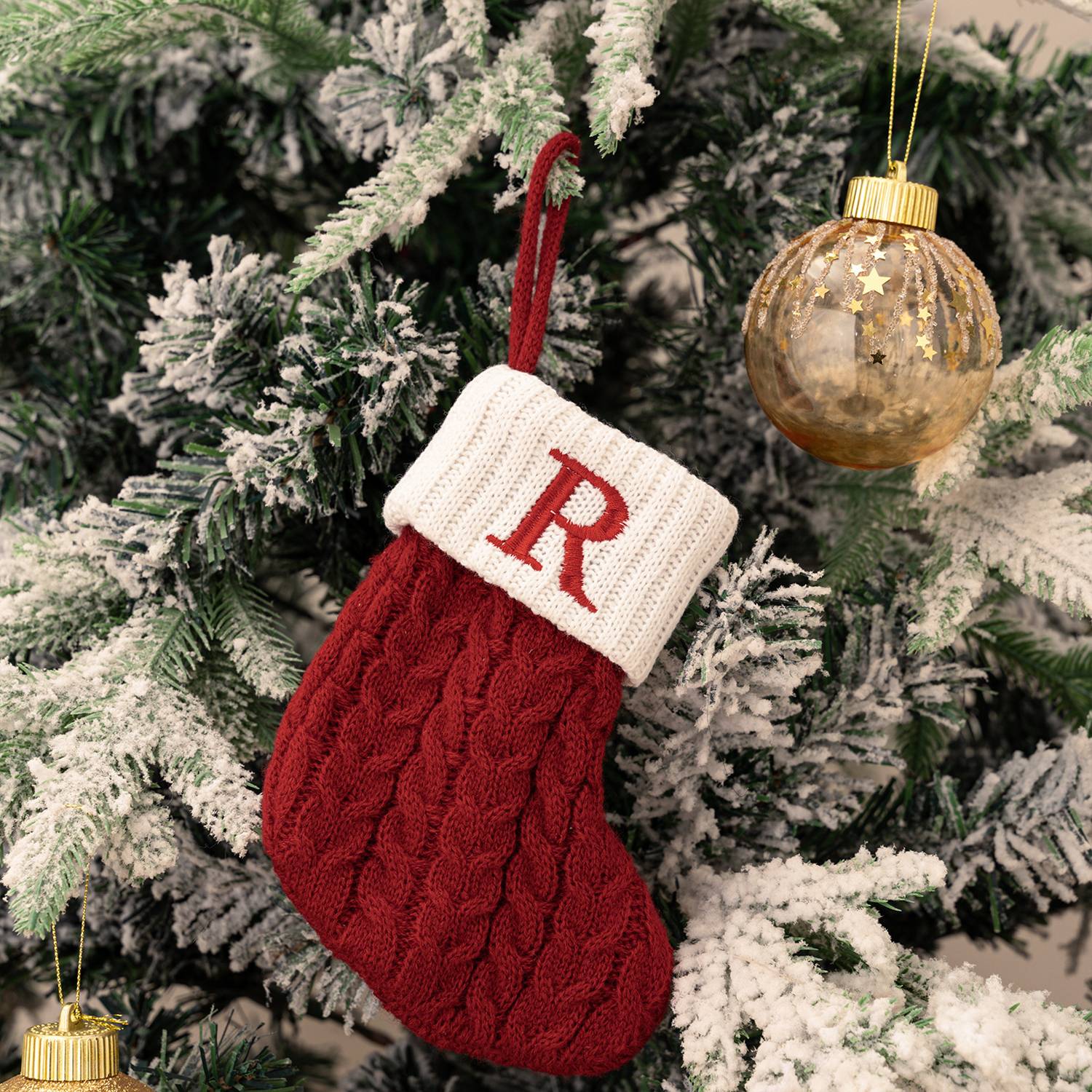 Mini Cotton Knitted Christmas Stocking 11