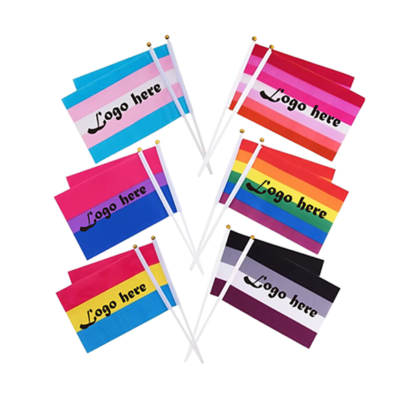 MOQ50 Durable 100D Polyester Hand Flag With Custom Logo 2
