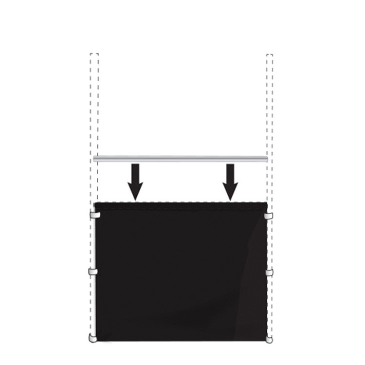 5 foot black rail curtain with hardware 2