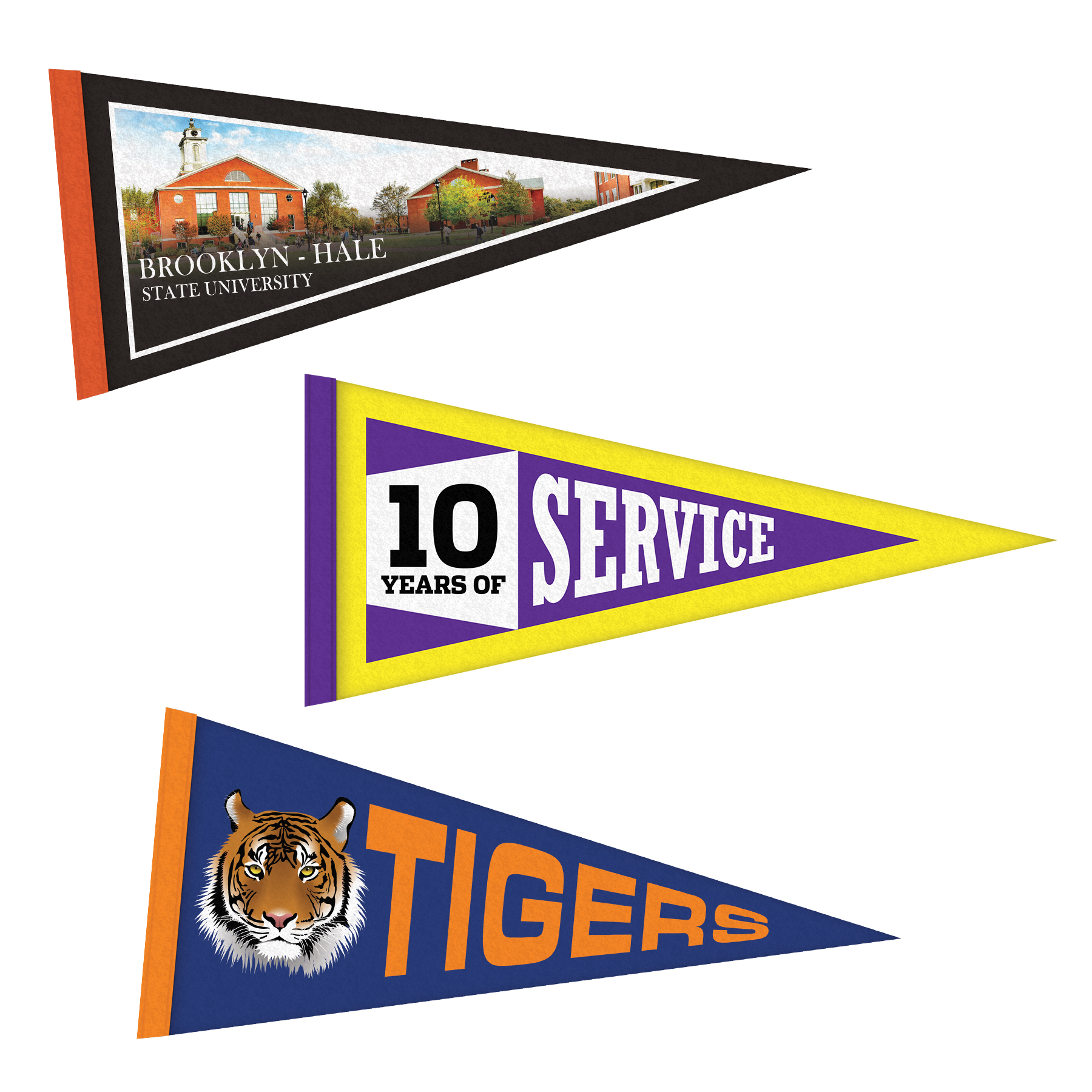 8" x 18" Digitally Printed Single Sided Custom Felt Pennant 3