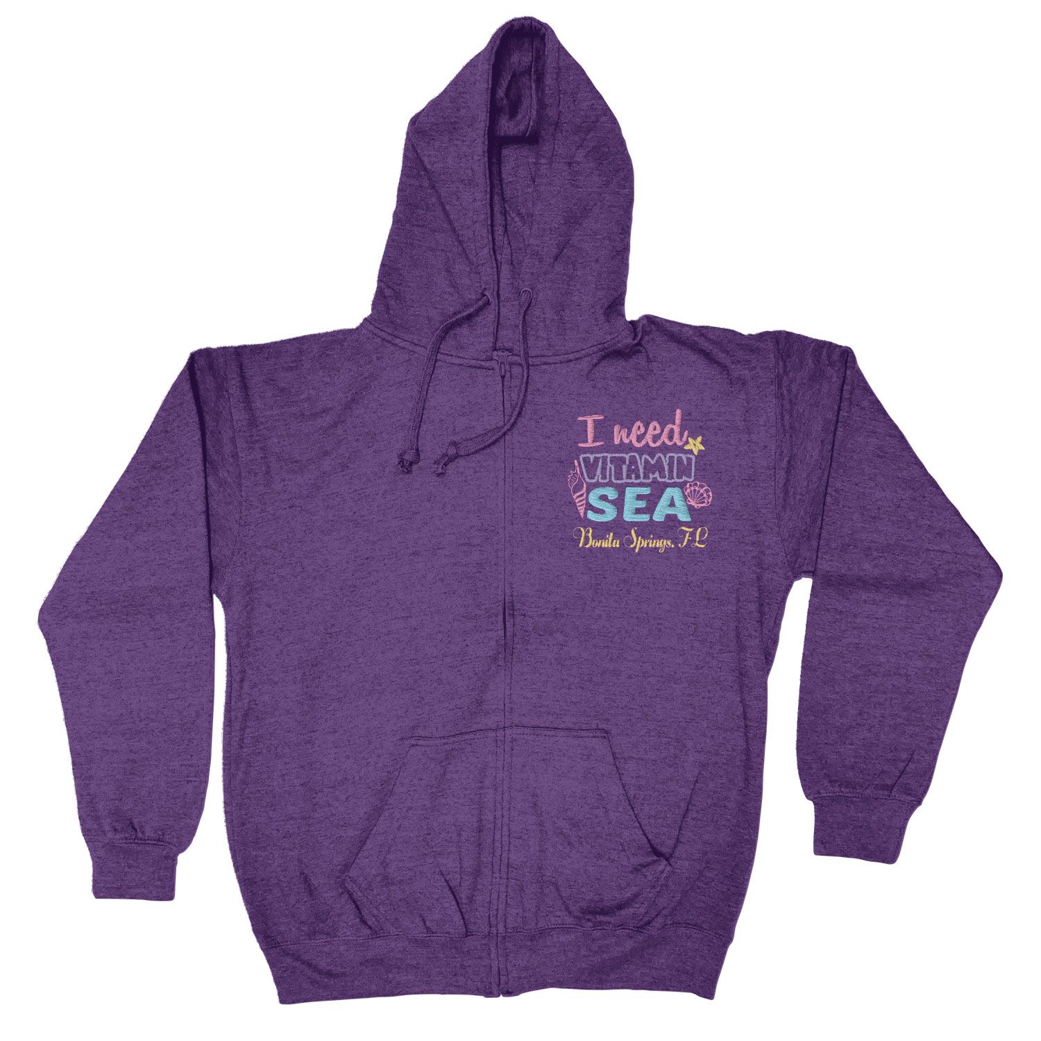 ADULT FULL ZIP VANTAGE HEATHER HOODIE - EMBROIDERY 28