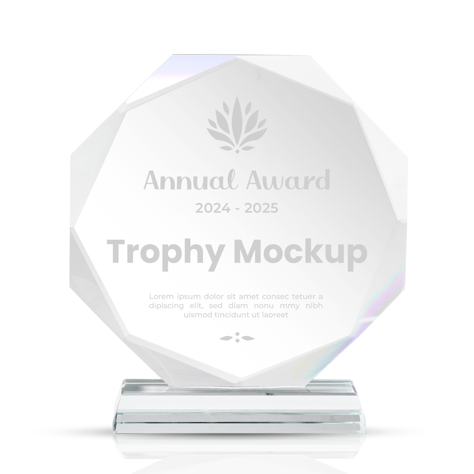 Round Faceted Crystal Award With Clear Pedestal Base 7