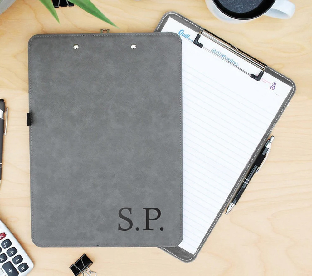 9" x 12 1/2" Rawhide Laserable Leatherette Clipboard 3