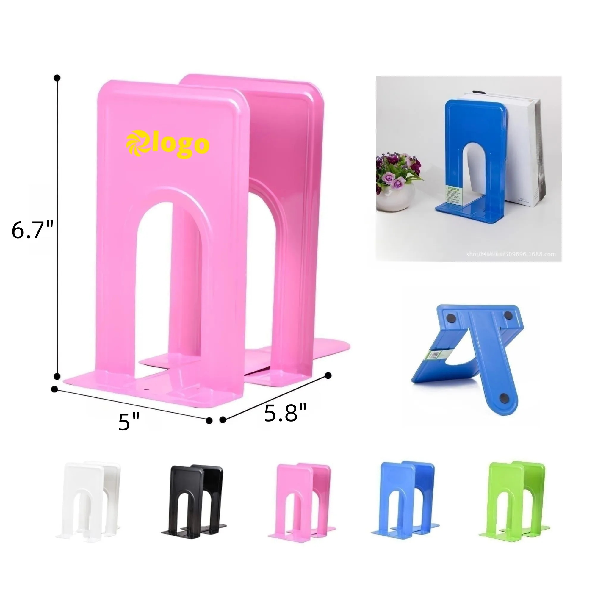2 in 1 Metal Bookend Candy Color