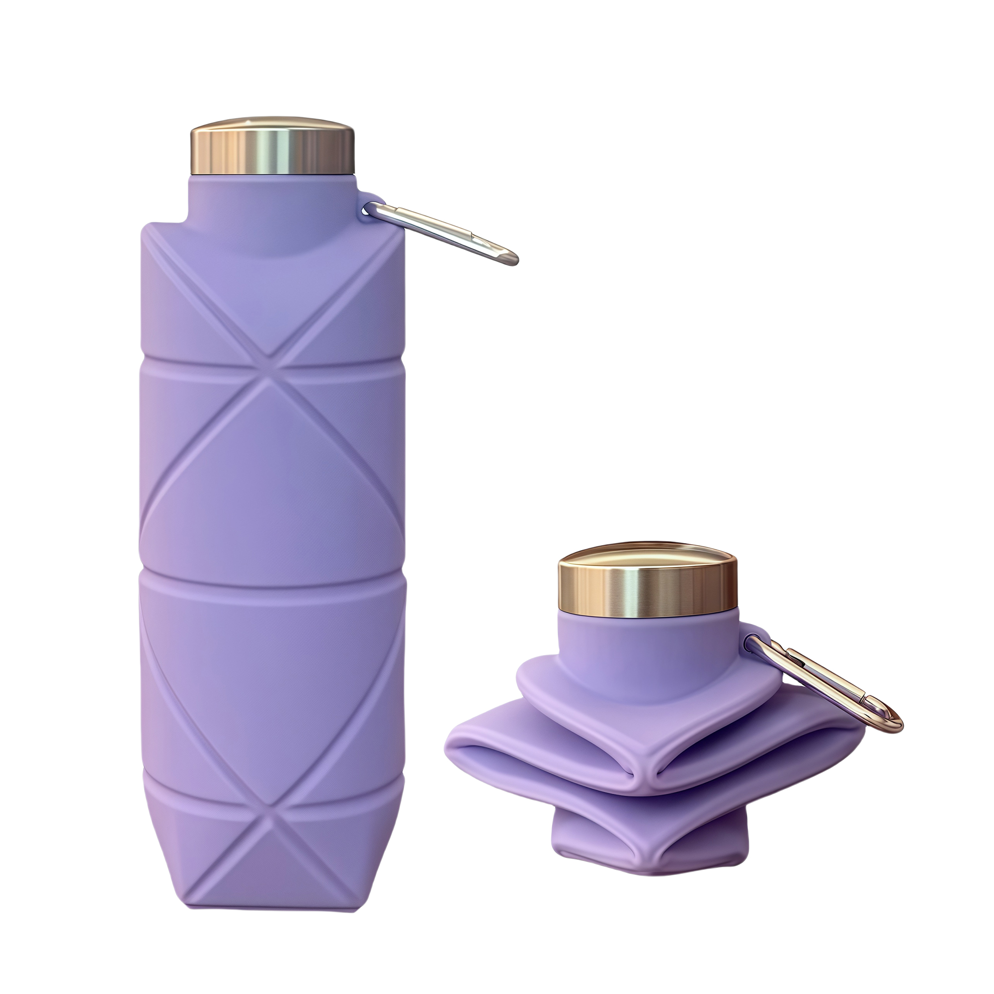 700ml Platinum Silicone Collapsible Diamond Water Bottle 1