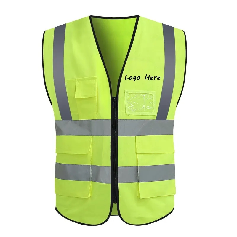 High  Reflective Visibility Vest with Pockets and Zipper 3