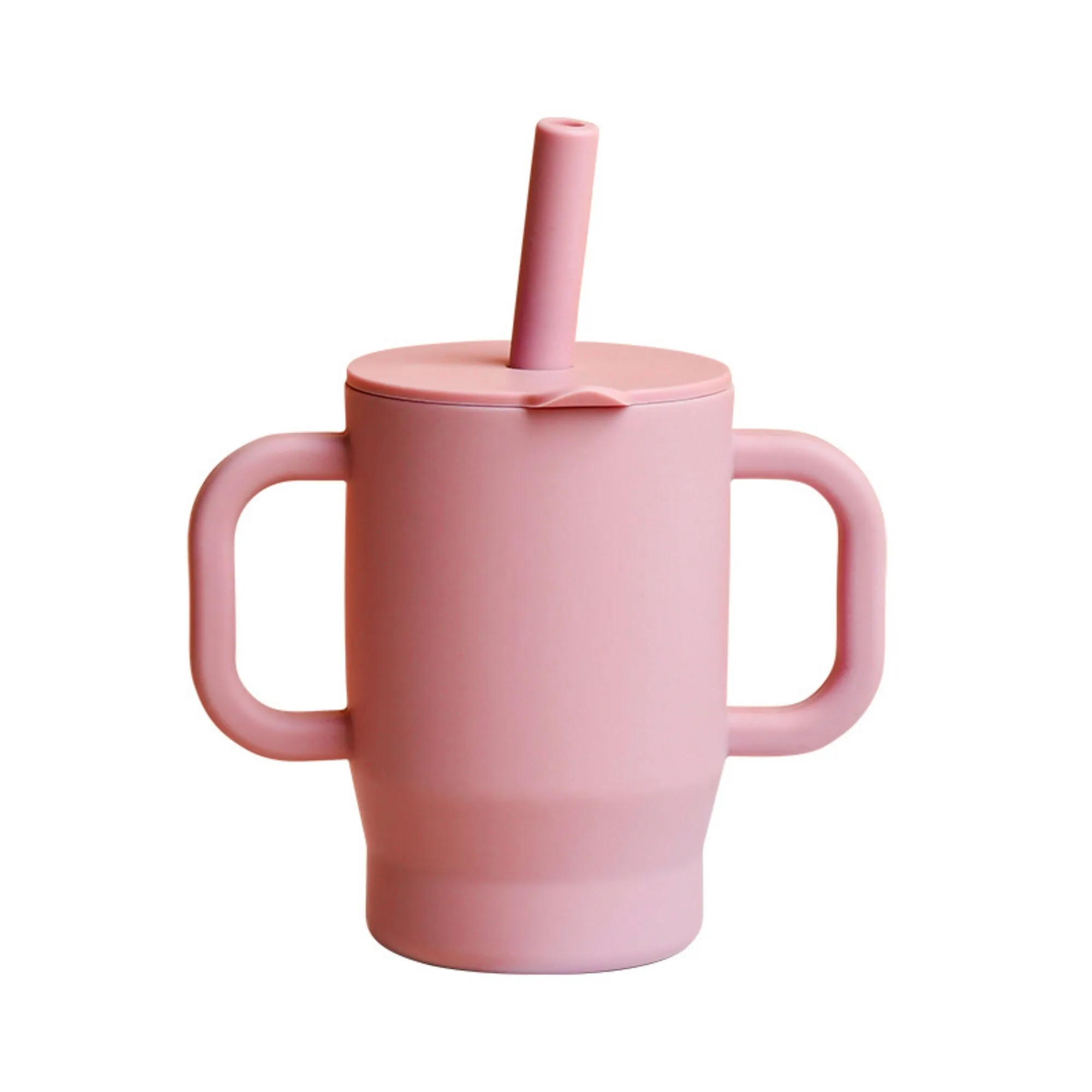 Silicone Baby Straw Handle Sippy Cup 7