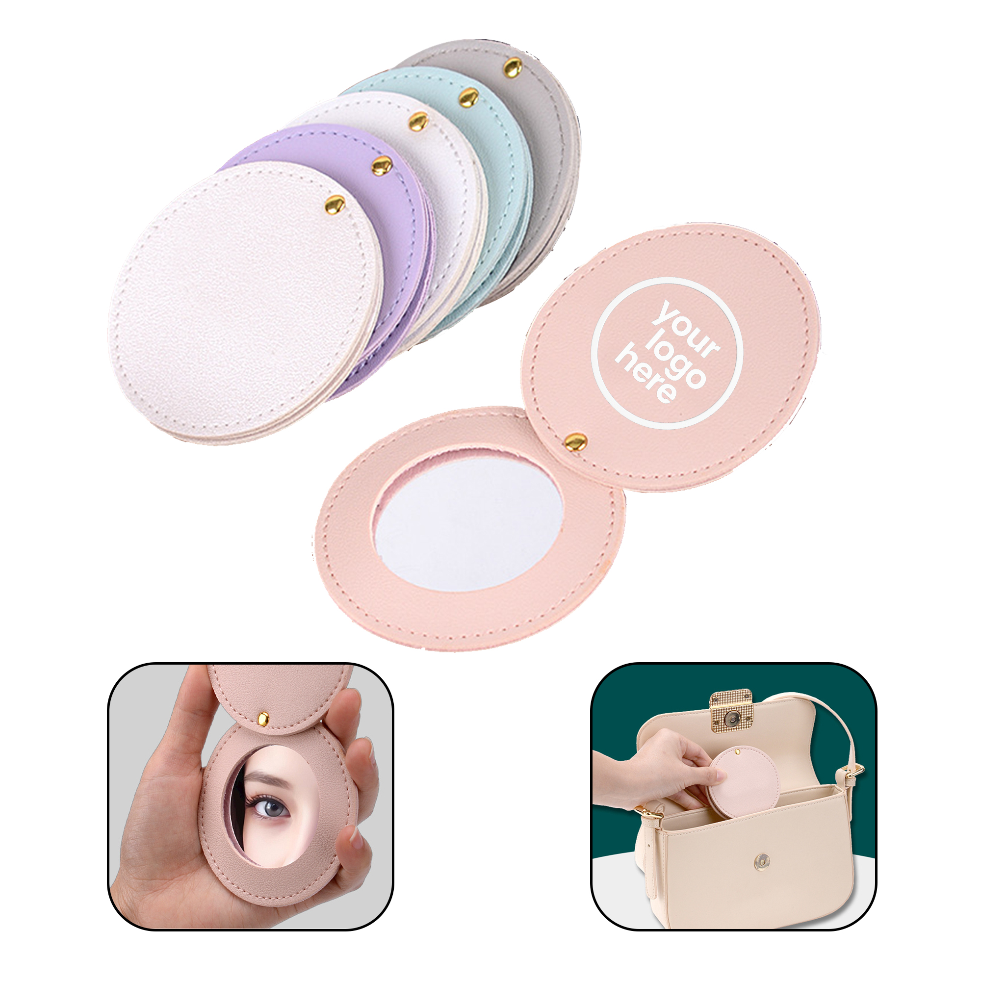 MOQ:50pcs Portable Rotating Compact Mirror 1