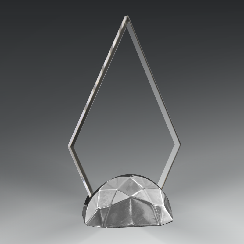 Acrylic Triangle in Metal Base 13
