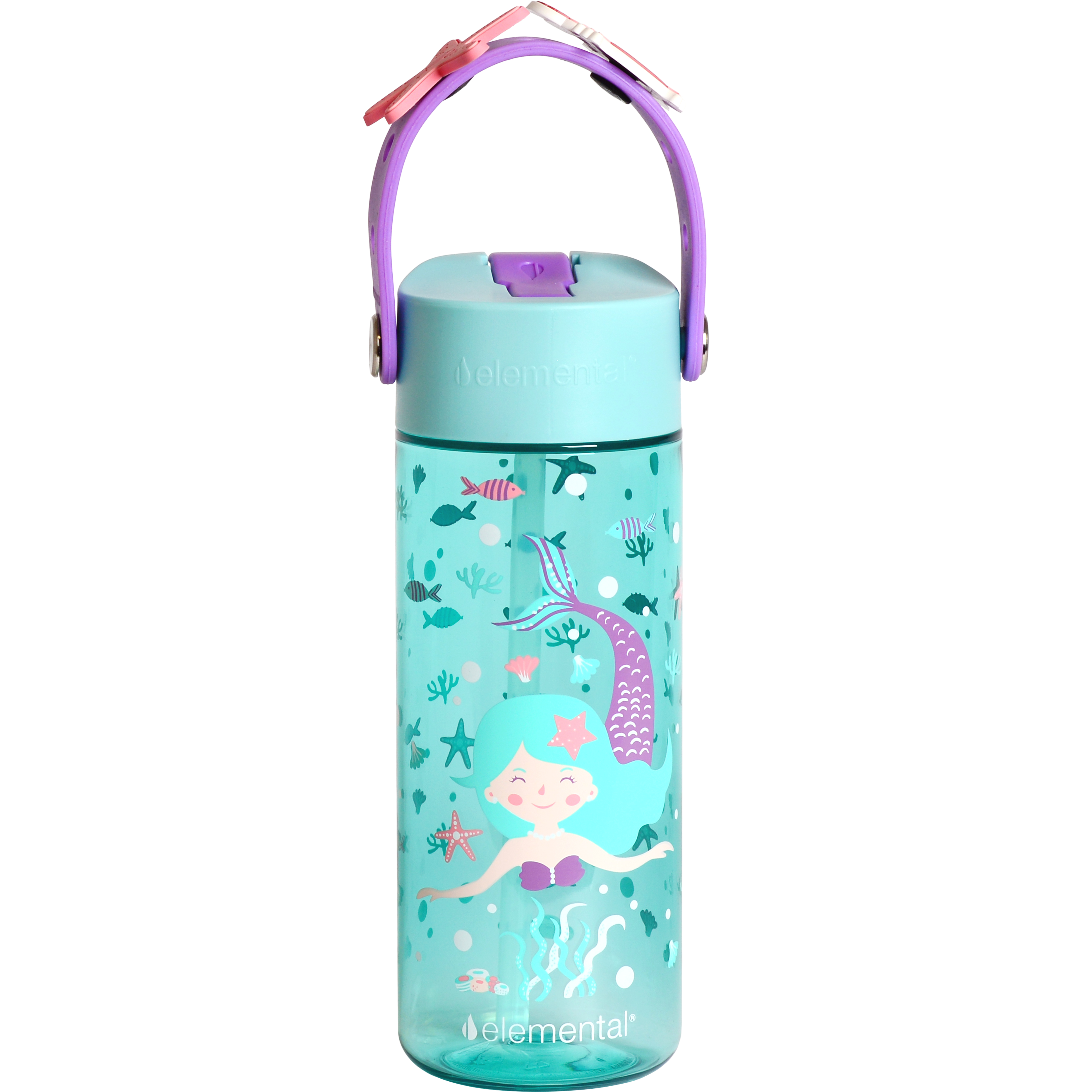 Elemental® Splash Charm 18oz Tritan Water Bottle - with Drinking Spout and Straw 19