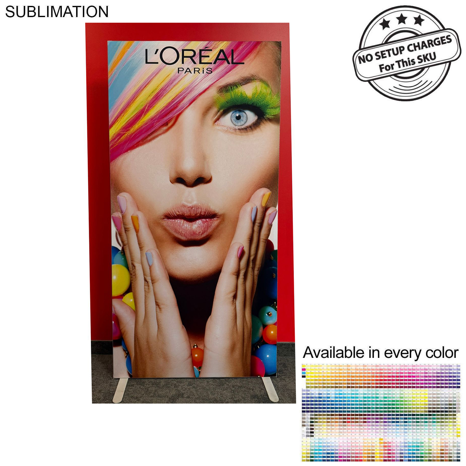 48Hr Quick Ship - Frontlit SEG Fabric Banner Stand, 40" x 80", NO SETUP CHARGE