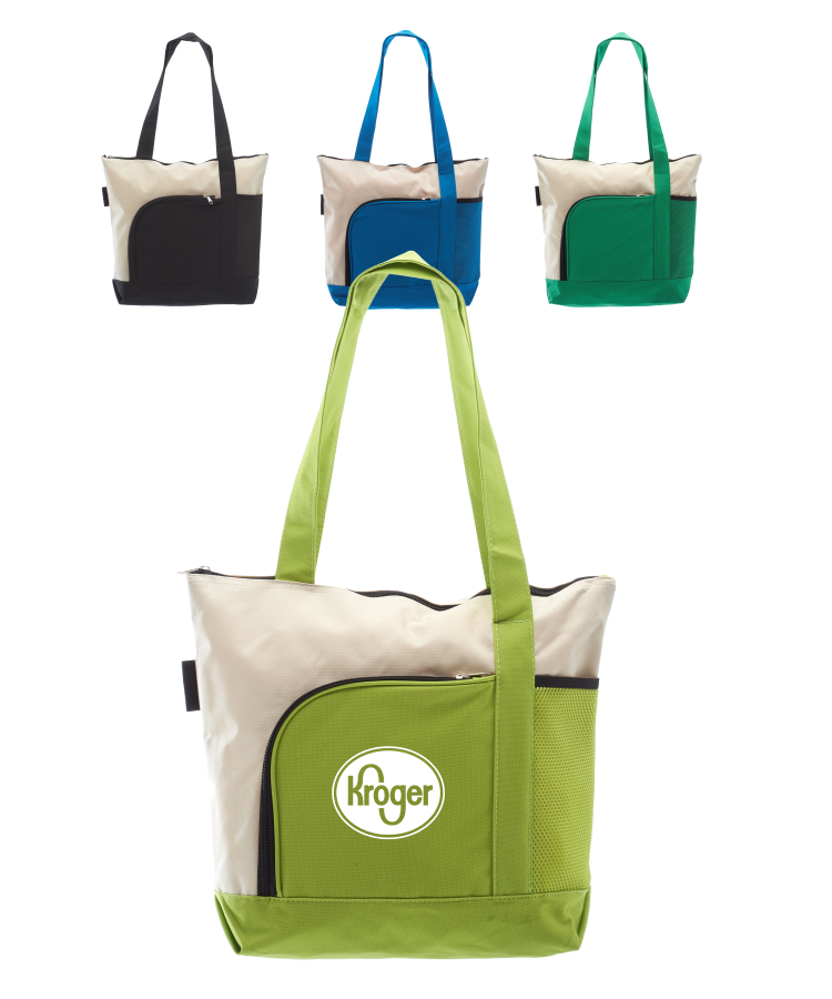 Union Printed - Zipper Polyester Tote Bags, custom tote bag with logo imprint 2